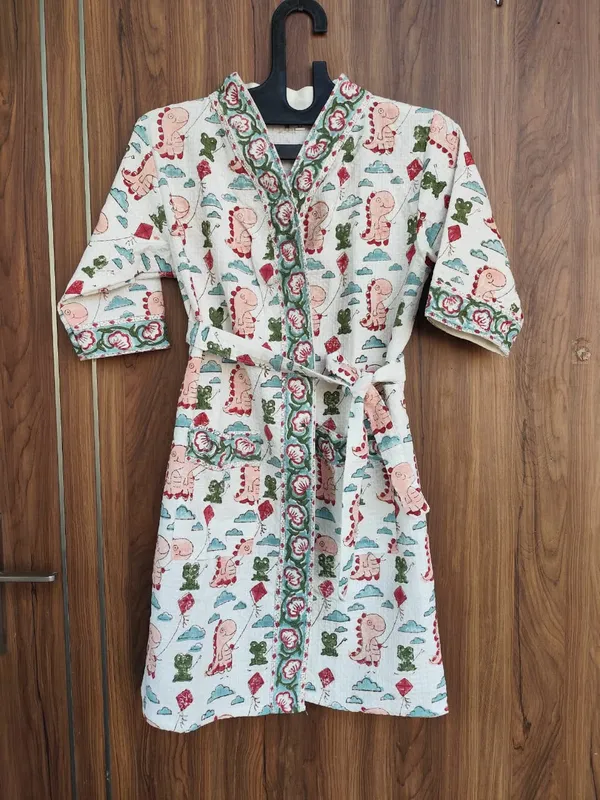 Multicolor_Waffle_Cotton_Kids_Bathrobes_For_Boys_&_Girls