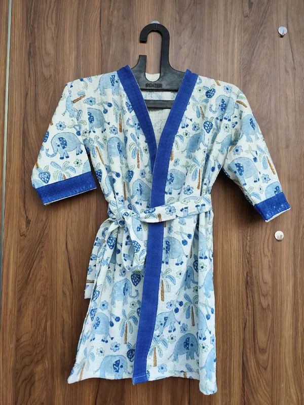 Multicolor_Waffle_Cotton_Kids_Bathrobes_For_Boys_&_Girls