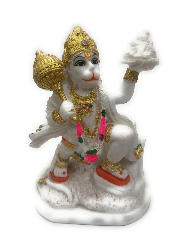 Lord_Hanuman_Idol_Murti_Statue_For_Home_Puja_Room_White_Hanuman_Ji_Murti_With_Golden_Accents_Handcrafted_Hindu_Deity_Figurine_For_Religious_Home_Decor_Gifting