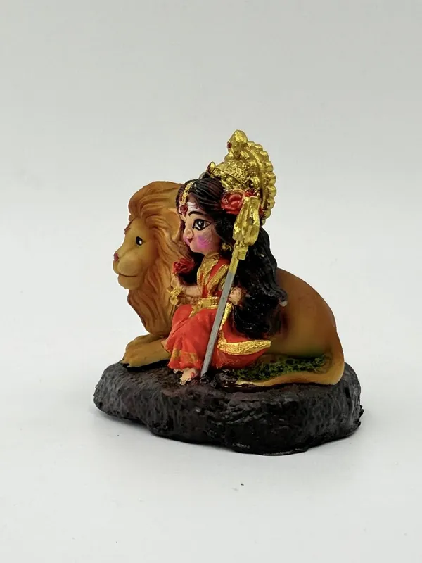 Maa_Durga_Idol_For_Car_Dashboard_Hindu_Goddess_Figurine_With_Lion_Red_And_Gold_Decorative_Statue