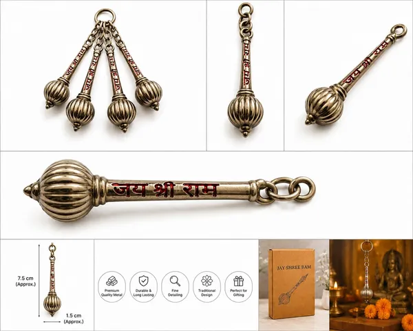 Jai_Shree_Ram_Keychain_Silver_Gada_Design