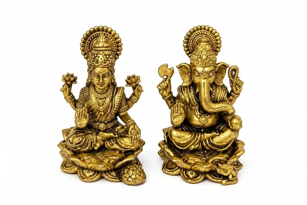 Pure_Brass_Lakshmi_Ganesha_Idol_Set_On_Lotus_Base_Gold_Finish