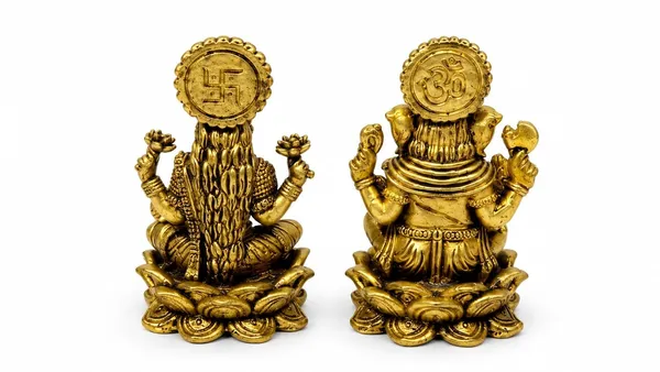Pure_Brass_Lakshmi_Ganesha_Idol_Set_On_Lotus_Base_Gold_Finish