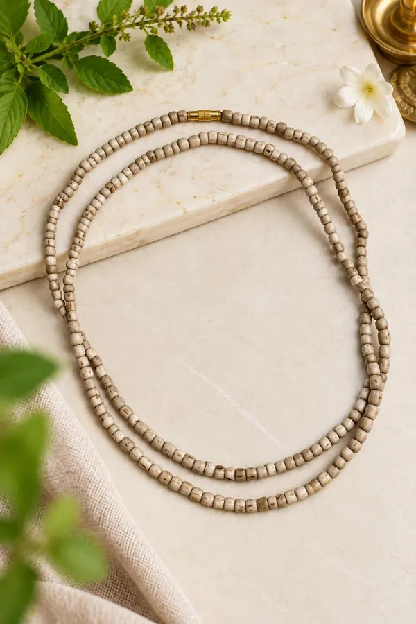 Sridha_Original_Tulsi_Kanthi_Mala_–_Natural_Tulsi_Wood_Beads_Necklace_with_Golden_Clasp_|_Traditional_Spiritual_Mala_for_Men_&_Women,_Daily_Wear,_Pooja_&_Meditation