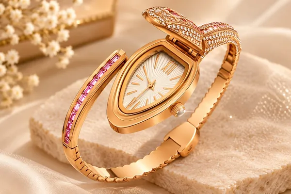 Souvelle_by_Trishh-Snake_watch-Golden_and_pink