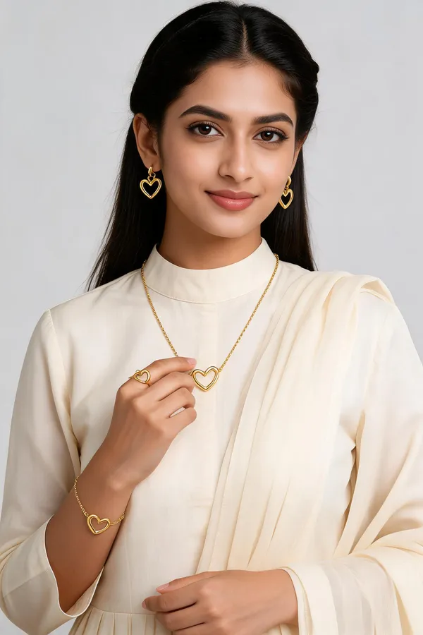 Golden_Stainless_Steel_Heart_Combo_Necklace_Set_For_Women
