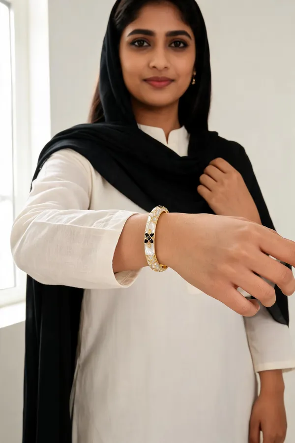White_Stainless_Steel_Enamel_Bangles_For_Women