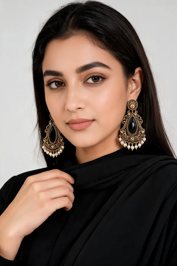 Black_Stainless_Steel_Earrings_For_Women