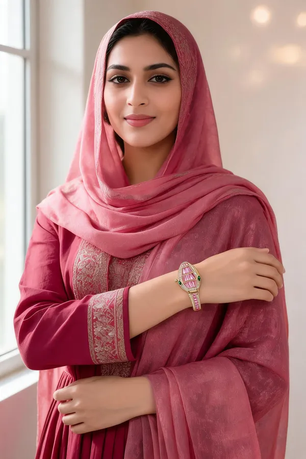 Pink_Stainless_Steel_Snake_Watch_For_Women