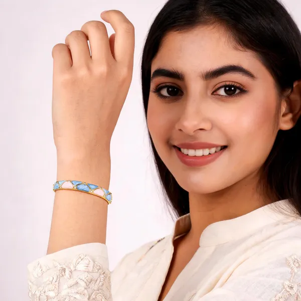 Pink_&_Blue_Stainless_Steel_Enamel_Bangles_For_Women