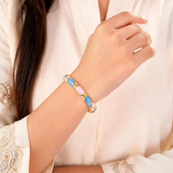 Pink_&_Blue_Stainless_Steel_Enamel_Bangles_For_Women
