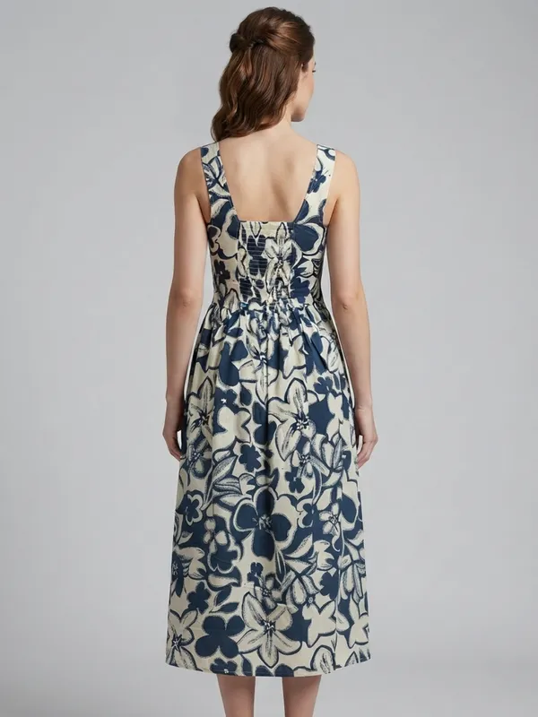 Floral_Printed_Blue_Rayon_Square_Neck_Sleeveless_Fit_and_Flare_Midi_Dress