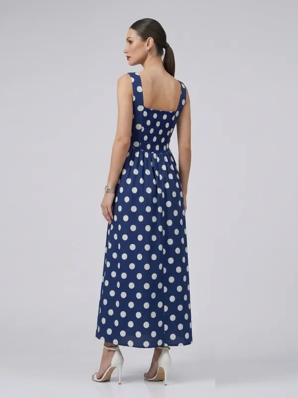 Polka_Dot_Printed_Blue_Crepe_Square_Neck_Sleeveless_Fit_and_Flare_Midi_Dress