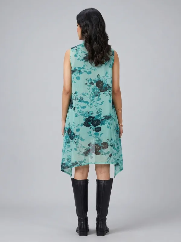 Floral_Printed_Sea_Green_Chiffon_Sleeveless_Open_Front_Asymmetric_Hem_Shrug_For_Women