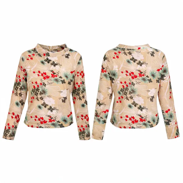 Beige_Polyester_Floral_Print_Mandarin_Collar_Regular_Top_For_Women_-_Pack_of_2