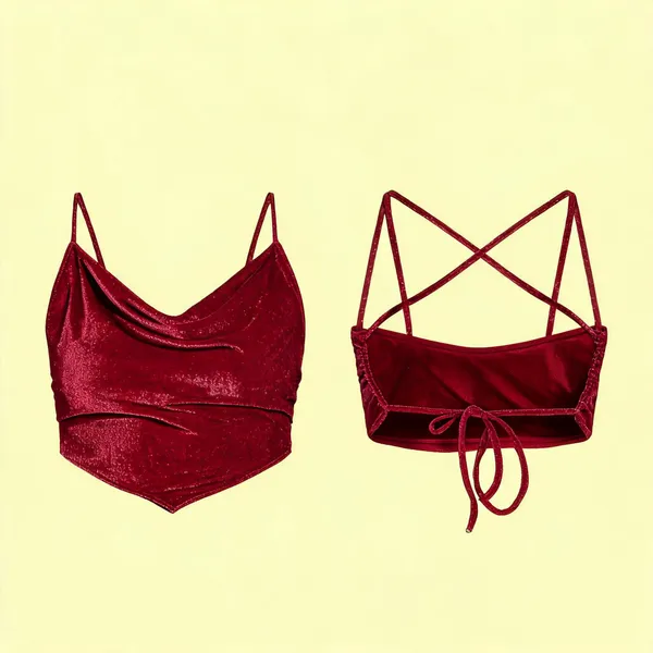 Maroon_Velvet_Slim_Fit_Solid_V-Neck_Top_For_Women_-_Pack_of_2