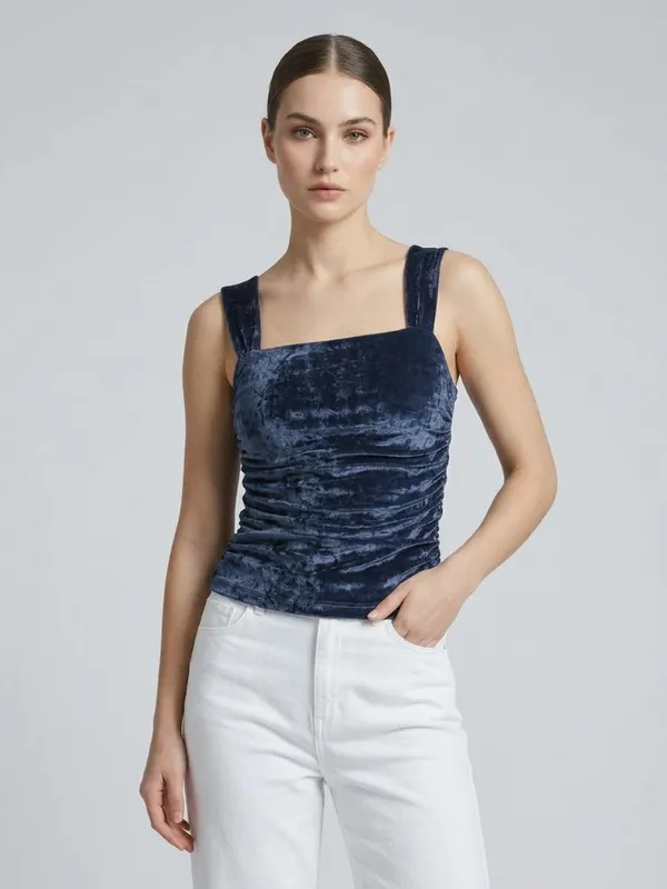 Solid_Grey_Velvet_Square_Neck_Sleeveless_Regular_Top