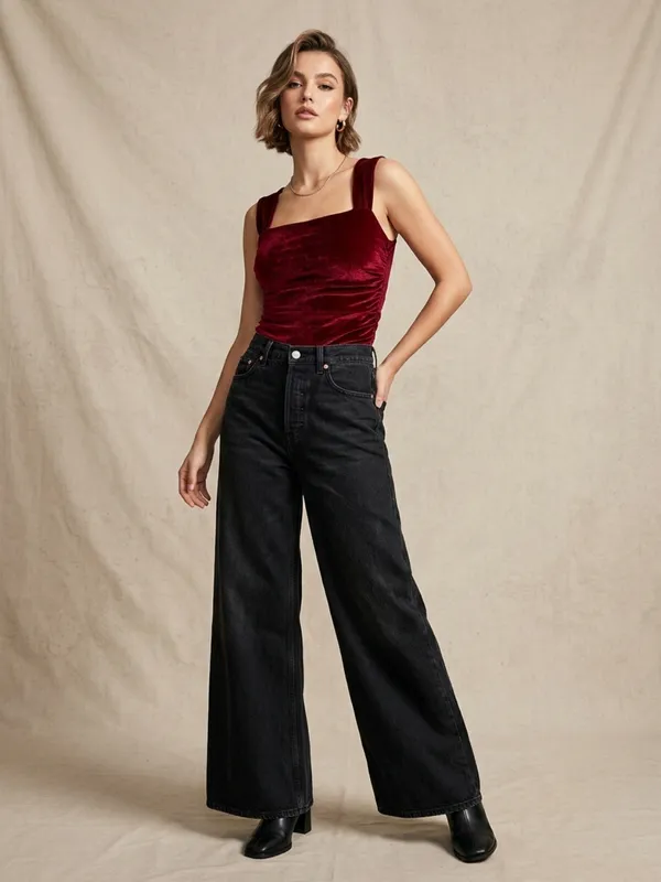 Solid_Maroon_Velvet_Square_Neck_Sleeveless_Regular_Top