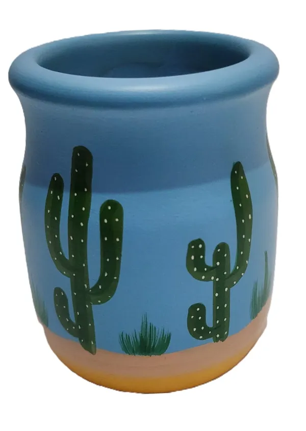 Blue_Wood_Cactus_Print_Cylindrical_Pen_Holder