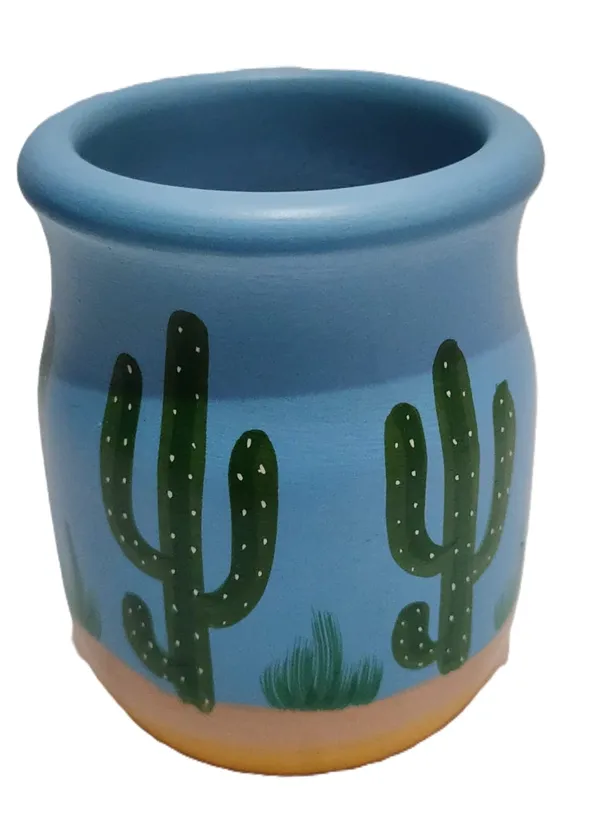 Blue_Wood_Cactus_Print_Cylindrical_Pen_Holder