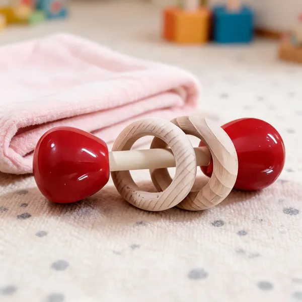 Red_Wood_Double_End_Dumbbell_Baby_Rattle_Toy