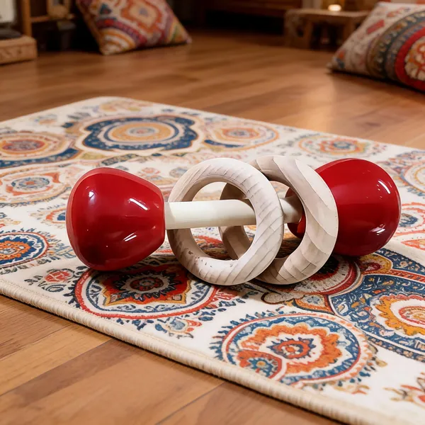 Red_Wood_Double_End_Dumbbell_Baby_Rattle_Toy