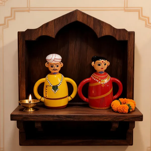 Wood_Folk_Art_Painted_Couple_Figurine_Set_Of_2