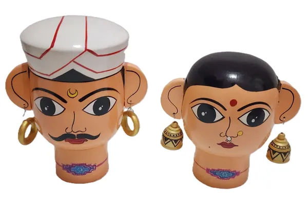 Wood_Folk_Art_Hand_Painted_Traditional_Face_Mask_Set_Of_2