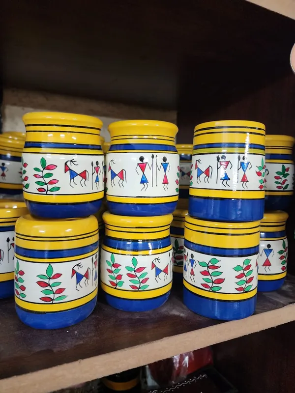 Wood_Multicolour_Warli_Art_Decorative_Pen_Holder