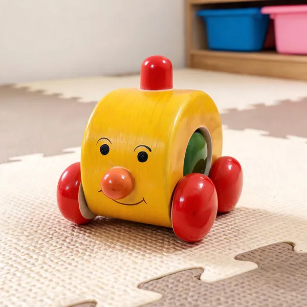 Yellow_Wood_Cartoon_Face_Push_Along_Toy_Car_For_Kids