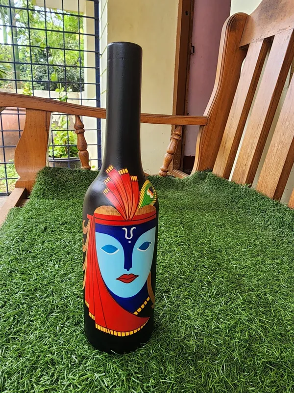 Black_Wood_Krishna_Folk_Art_Painted_Decorative_Bottle