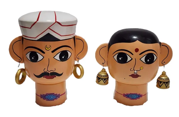Wood_Folk_Art_Hand_Painted_Traditional_Face_Mask_Set_Of_2
