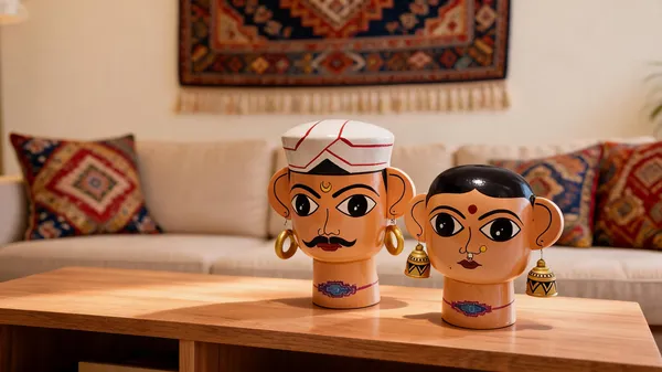 Wood_Folk_Art_Hand_Painted_Traditional_Face_Mask_Set_Of_2