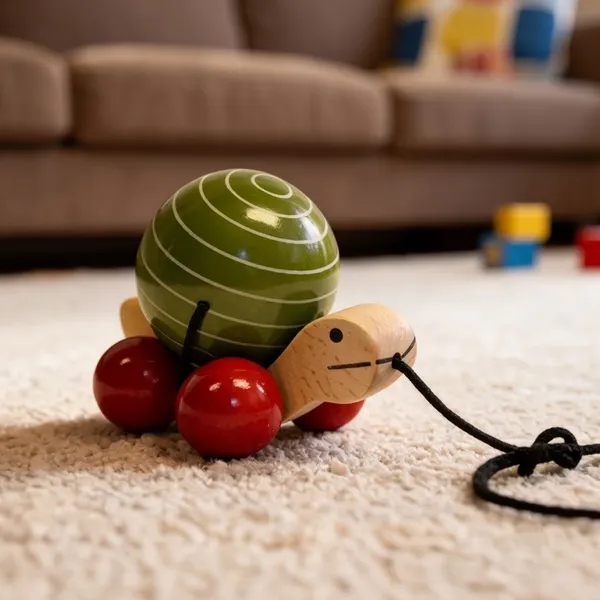 Green_Red_Wood_Pull_Along_Turtle_Toy_For_Kids