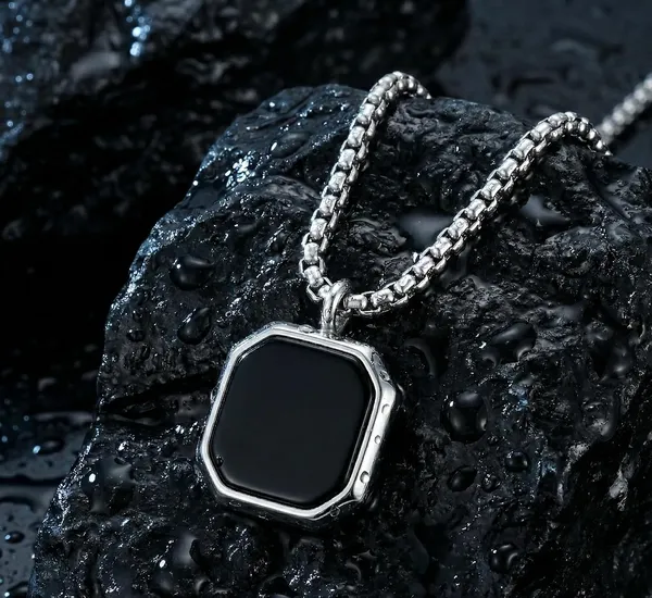Stainless_Steel_Stone_Pendant_Necklace_For_Men