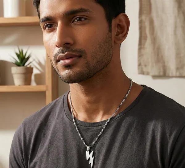 Stainless_Steel_Lightning_Bolt_Pendant_Necklace