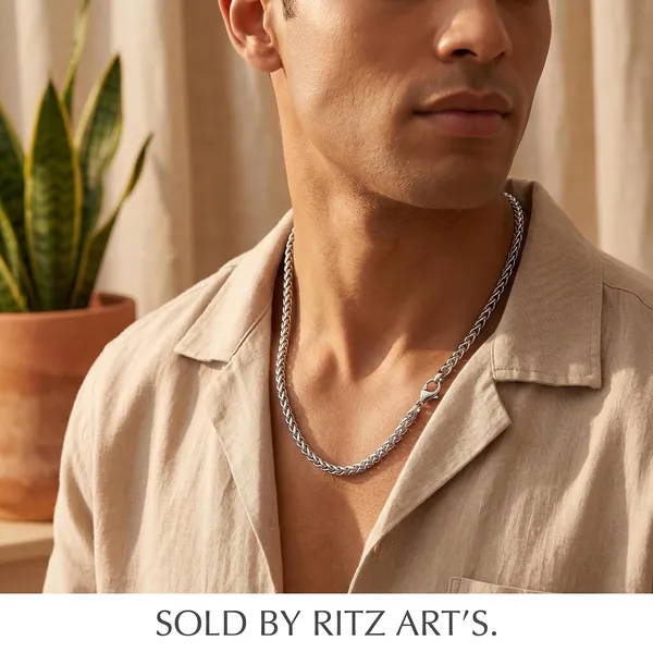 Mens_Stainless_Steel_Wheat_Chain_Necklace
