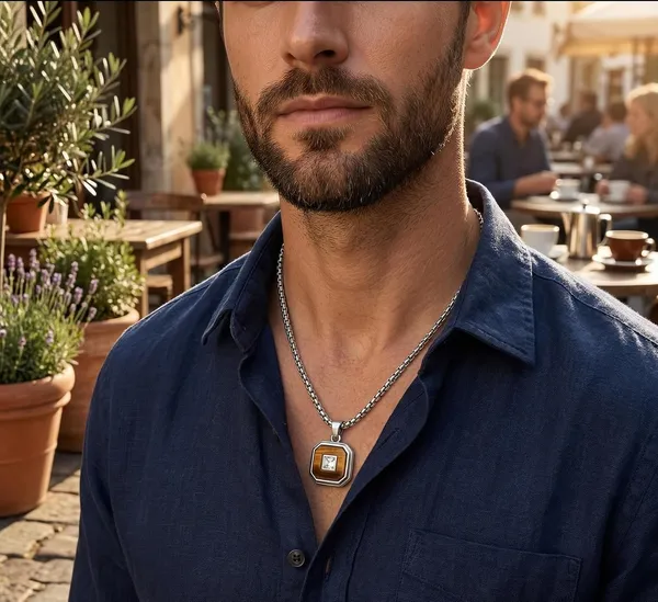 Men_S_Octagon_Pendant_Necklace_With_Stainless_Steel_Chain