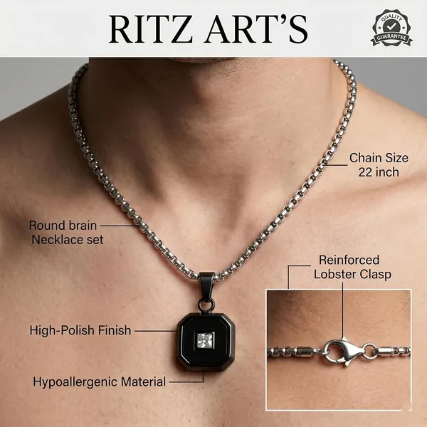 Men_S_Octagon_Pendant_Necklace_With_Stainless_Steel_Chain