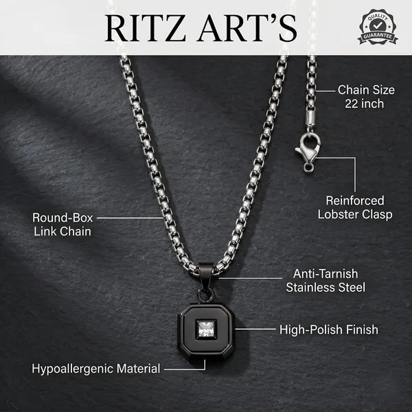 Stainless_Steel_Box_Chain_Necklace_With_Pendant