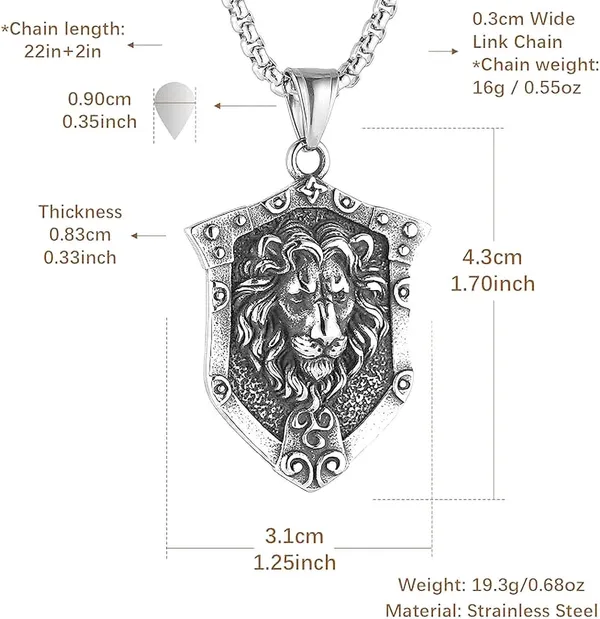 Lion_Shield_Pendant_Necklace_For_Men