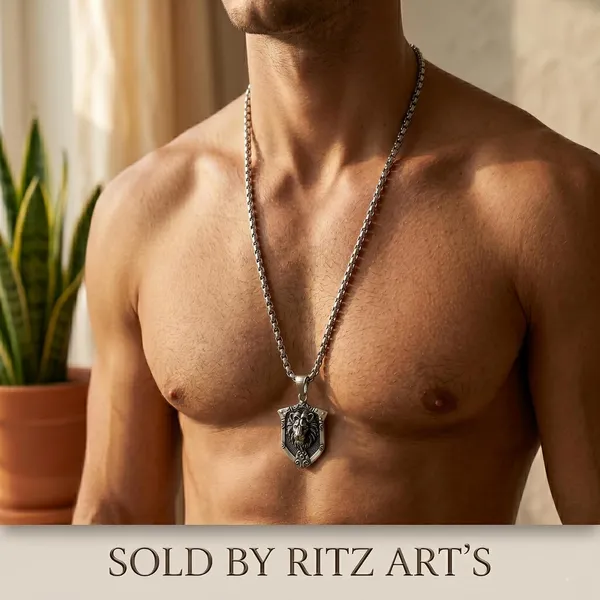 Lion_Medallion_Chain_Necklace_For_Men