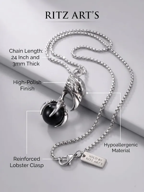 Stainless_Steel_Eagle_Claw_Pendant_Necklace