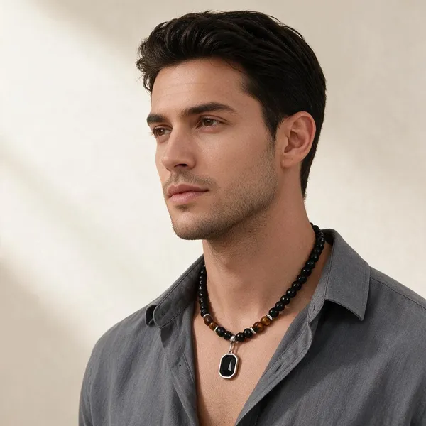 Gold_Black_Stainless_Steel_Beaded_Pendant_Necklace_For_Men_-_Pack_Of_2