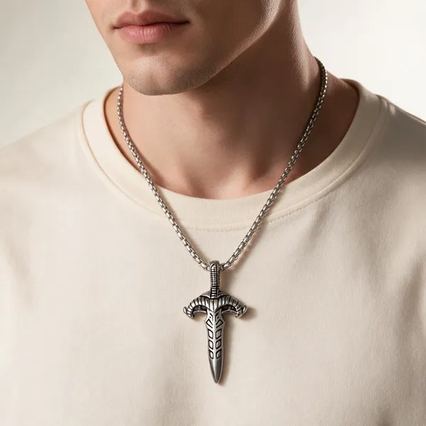 Silver_Stainless_Steel_Sword_Pendant_Chain_Necklace_For_Unisex_-_Pack_Of_2