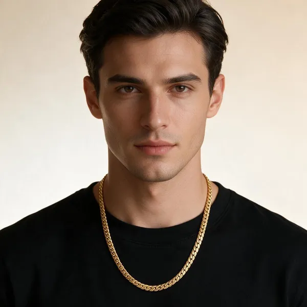 Gold_Stainless_Steel_18K_Plated_Curb_Link_Chain_Necklace_For_Unisex_-_Pack_Of_2