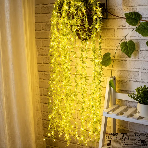 ALQO_Warm_White_LED_Leaf_Curtain_Lights_for_Bedroom,_Balcony_&_Wall_Decor,_Party,_Diwali,_Christmas,_Festive/Party_(10_Feet,_Pack_of_2)