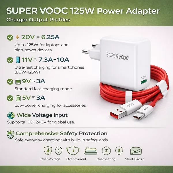 ALQO_125W_Super_VOOC_Ultra_Fast_Charger_with_Type-C_Cable_|_QC_3.0_Warp_&_Dash_Compatible_|_USB_to_Type-C_|_Compatible_with_Realme_OnePlus_Oppo_Redmi_Samsung_&_Other_Phones