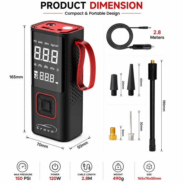 ALQO_Portable_Rechargeable_Digital_Air_Pump_150_PSI_Tyre_Inflator_with_LED_Light,_Auto_Shut-Off_&_Digital_Pressure_Gauge_|_Cordless_Battery_Powered_Tyre_Inflator