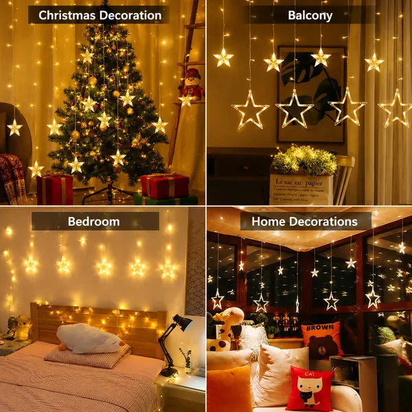 ALQO_LED_Star_String_Lights_(6_Big_+_6_Small_Stars)_|_Warm_White_Decorative_Fairy_Hanging_Lights_with_8_Lighting_Modes_for_Bedroom,_Balcony,_Wedding,_Party,_Diwali_&_Christmas_Decoration_|_3_Meter_|_Pack_of_2